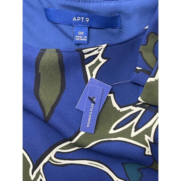 Size 0X 14/16 NEW FLORAL/LEAF PRINT SHIFT DRESS W/LACE TRIM Fall Evening PLUS SZ - Picture 4 of 4